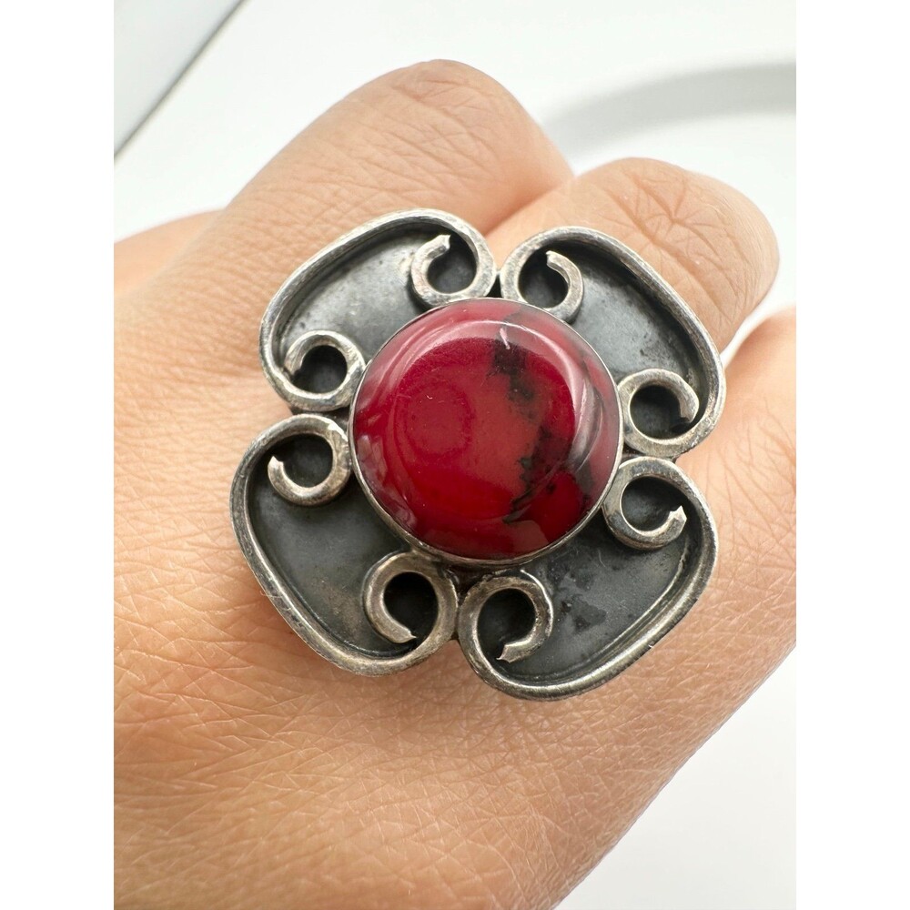 Vintage Mexico 925 sterling silver Ring size 9 adjustable